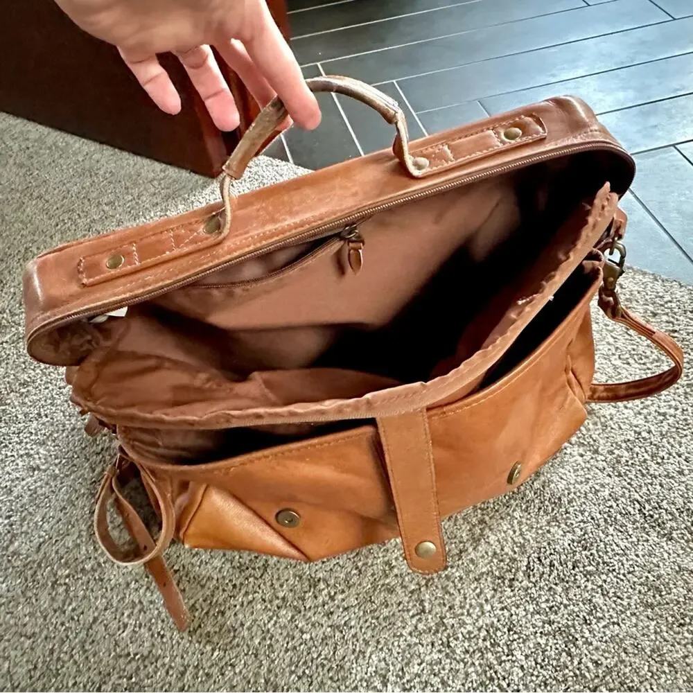 Dorado Brown Leather Messenger Bag Briefcase Satchel Laptop Work Bag Vintage